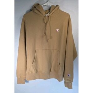 Vintage‎ Y2K Tan Champion Reverse Weave Hoodie Size M
